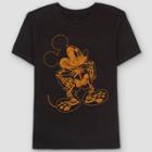 Men's Disney Mickey Mouse Skeleton Glow In The Dark Short Sleeve Graphic T-shirt - Black