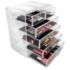 Sorbus Stackable Makeup Storage Display - 4 Large And 2 Small Drawers - Clear