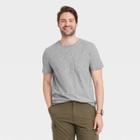 Men's Pinstripe Standard Fit Short Sleeve Crew Neck T-shirt - Goodfellow & Co Thundering Gray