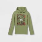 Boys' Jurassic World Hooded Long Sleeve Graphic T-shirt - Olive Green