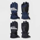 Boys' 2pk Ski Zipper Gloves - All In Motion Black