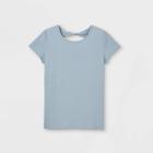 Girls' Short Sleeve Keyhole Back Gym T-shirt - All In Motion Heather Gray
