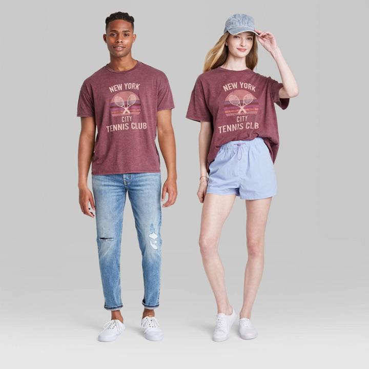 Short Sleeve Oversized T-shirt - Wild Fable Oxblood