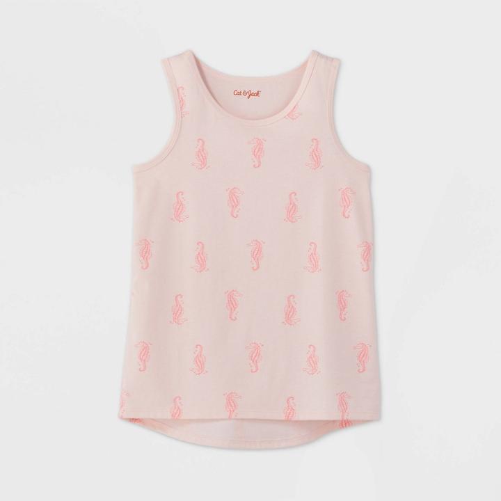 Girls' Seahorse Print Graphic Tank Top - Cat & Jack Powder Pink