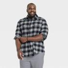 Men's Big & Tall Midweight Flannel Button-down Shirt - Goodfellow & Co Gray