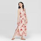 Women's Floral Print Sleeveless V-neck Maxi Dress - A New Day Pink