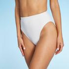 Juniors' Dot Texture High Leg High Waist Bikini Bottom - Xhilaration White