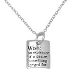 Distributed By Target Women's Sterling Silver Wish Sentiment Necklace -