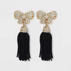Sugarfix By Baublebar Bow Tassel Drop Statement Earrings - Black