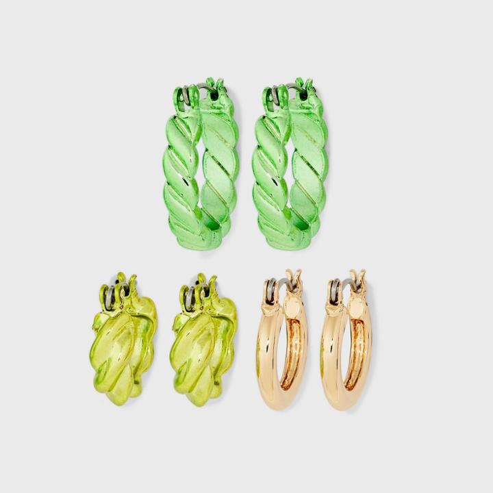 Anodized Hoop Trio Earring Set - Wild Fable