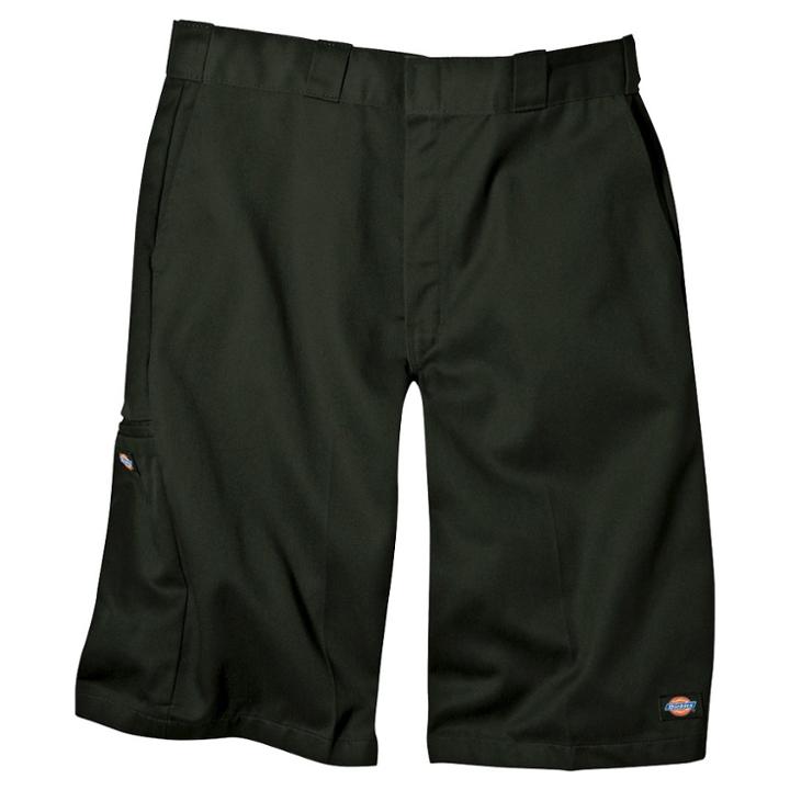 Dickies Men's Loose Fit Twill 13 Multi-pocket Work Shorts- Olive Green