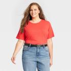 Women's Plus Size Short Sleeve Essential T-shirt - Ava & Viv Red