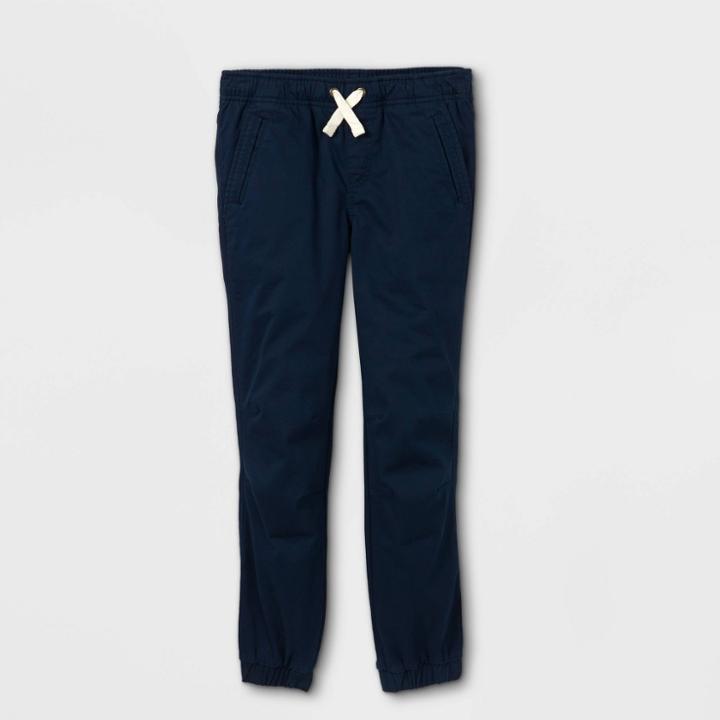 Boys' Knit & Woven Pull-on Chino Joggers - Cat & Jack Navy