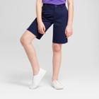 Girls' Chino Uniform Shorts - Cat & Jack Navy (blue)