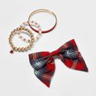 Girls' 4pk Plaid Bow And Beaded Bracelet Set - Cat & Jack , One Color