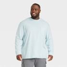 Men's Big & Tall Standard Fit Long Sleeve T-shirt - Goodfellow & Co Light Aqua Blue