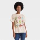 Women's The Rolling Stones Multi Logo Short Sleeve Graphic T-shirt - Beige