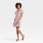 Women's Flutter Short Sleeve Button-front Dress - Knox Rose White Floral