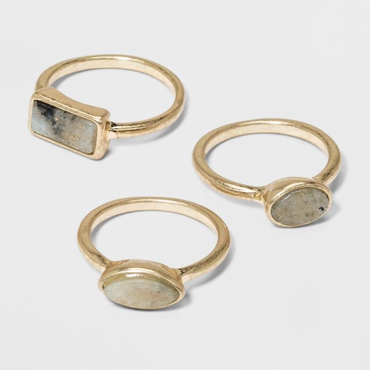Semi Precious Trio Ring - Universal Thread Stone Gray,