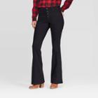 Women's High-rise Flare Slim Fit With Button Fly Jeans - Universal Thread Black