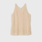 Women's Plus Size V-neck Sweater Tank Top - Universal Thread Beige