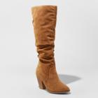 Women's Lanae Wide Width Scrunch Fashion Boots - Universal Thread Cognac (red) 12w,