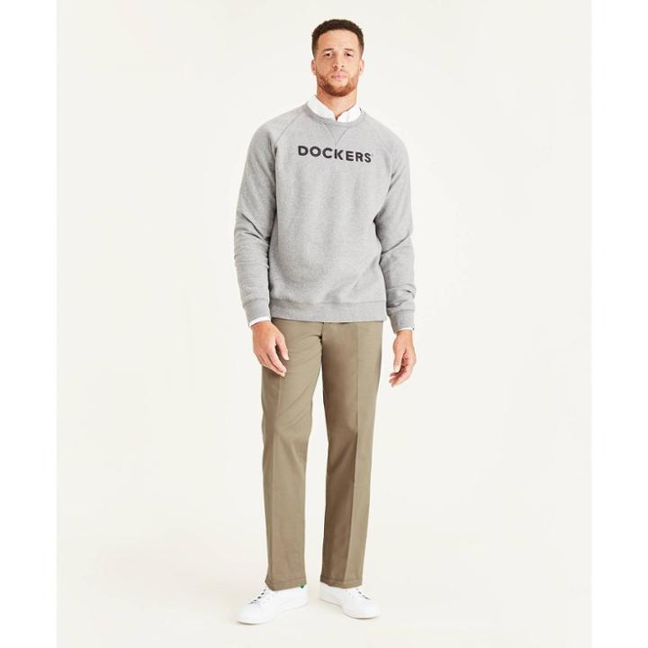 Dockers Men's Tall Classic Fit Straight Workday Trousers - Khaki