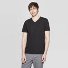 Men's Standard Fit Short Sleeve Elevated Ultra-soft V-neck T-shirt - Goodfellow & Co Black