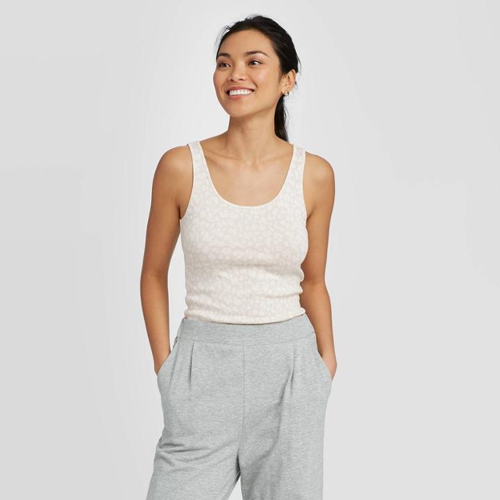 Women's Striped Slim Fit Any Day Tank Top - A New Day Cream Xs, Women's, Ivory