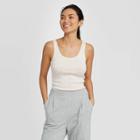 Women's Striped Slim Fit Any Day Tank Top - A New Day Cream Xs, Women's, Ivory