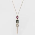 Three Stones And Bar Long Necklace - A New Day, Size: Large,