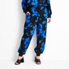 Women's Floral Print Mid-rise Jogger Pants - Future Collective With Kahlana Barfield Brown Black/blue Xxs