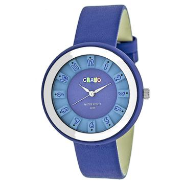 Crayo Celebration Women's Leatherette Strap Watch - Blue