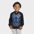 Toddler Boys' Marvel Black Panther Cosplay Zip-up Sweatshirt - Black
