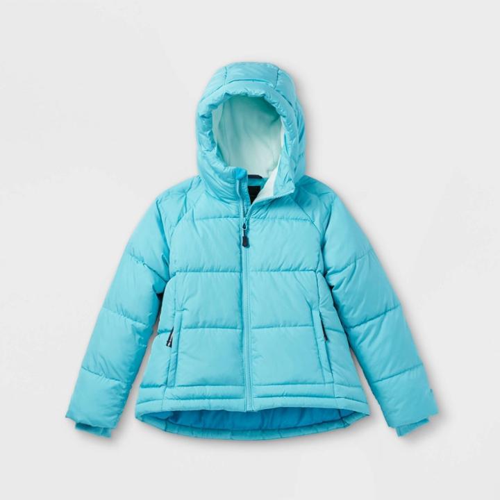 All In Motion Girls' Short Puffer Jacket - All In