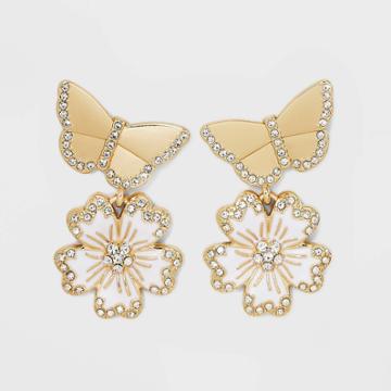 Sugarfix By Baublebar Butterfly Drop Earrings - White