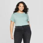 Women's Plus Size Short Sleeve Crew Neck Meriwether Pocket T-shirt - Universal Thread Green