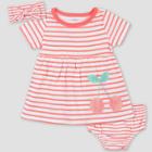 Gerber Baby Girls' 3pc Cherry Dress Set - Orange