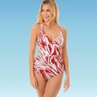 Women's Slimming Control Shirred One Piece Swimsuit - Dreamsuit By Miracle Brands Spice 8, Women's,