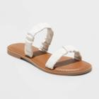Women's Willow Two Band Scrunched Sandals - Universal Thread Bone