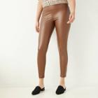 Women's High-rise Faux Leather Leggings - A New Day Brown