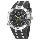 Men's U.s. Army C23 Multifunction Watch By Wrist Armor, Black And White Dial, Black Rubber Strap,