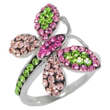 Athra Nj, Inc. Women's Silver Plated Butterfly Ring With Ring Size 8, Silver