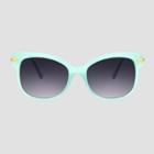 Women's Square Plastic Metal Sunglasses - A New Day Green, Women's, Size: Small, Green/grey