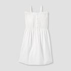 Girls' Smocked Button-front Dress - Art Class White