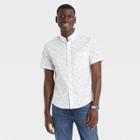 Men's Floral Print Standard Fit Short Sleeve Button-down Shirt - Goodfellow & Co Light Off-white/floral