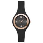 Women's Rubber Strap Watch - Xhilaration Black/rose Gold