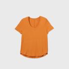 Women's Short Sleeve Scoop Neck T-shirt - A New Day Orange