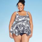 Women's Plus Size Halter Takini Top - Kona Sol Blue 14w, Women's, White