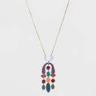 Sprayed Metal In Dark Jewel Tones Mobile Pendant Necklace - Universal Thread , Grey
